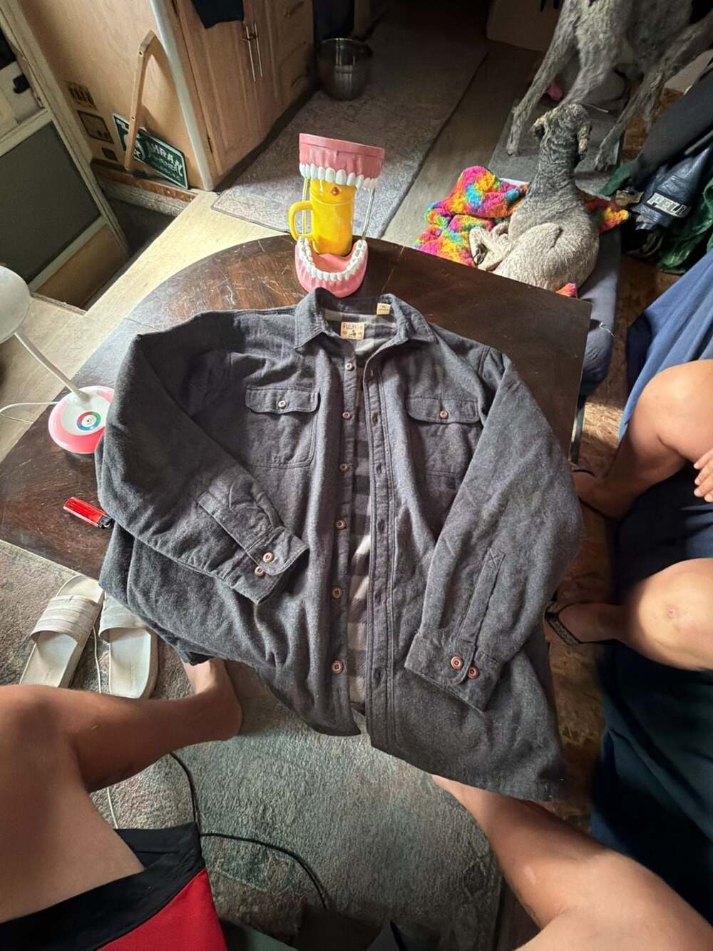 RedHead Flannel Lined Shirt Jacket XL Charcoal Gray Plaid